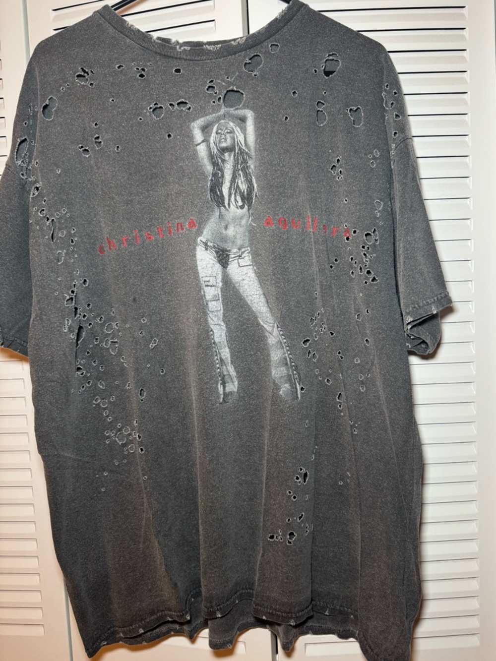 Urban outfitters distressed graphic tee Christina Aguilera s/m